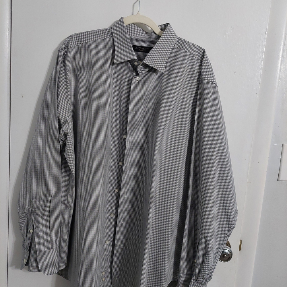 Men's Stylish Gray Patterned Button-Down Shirt - image 1